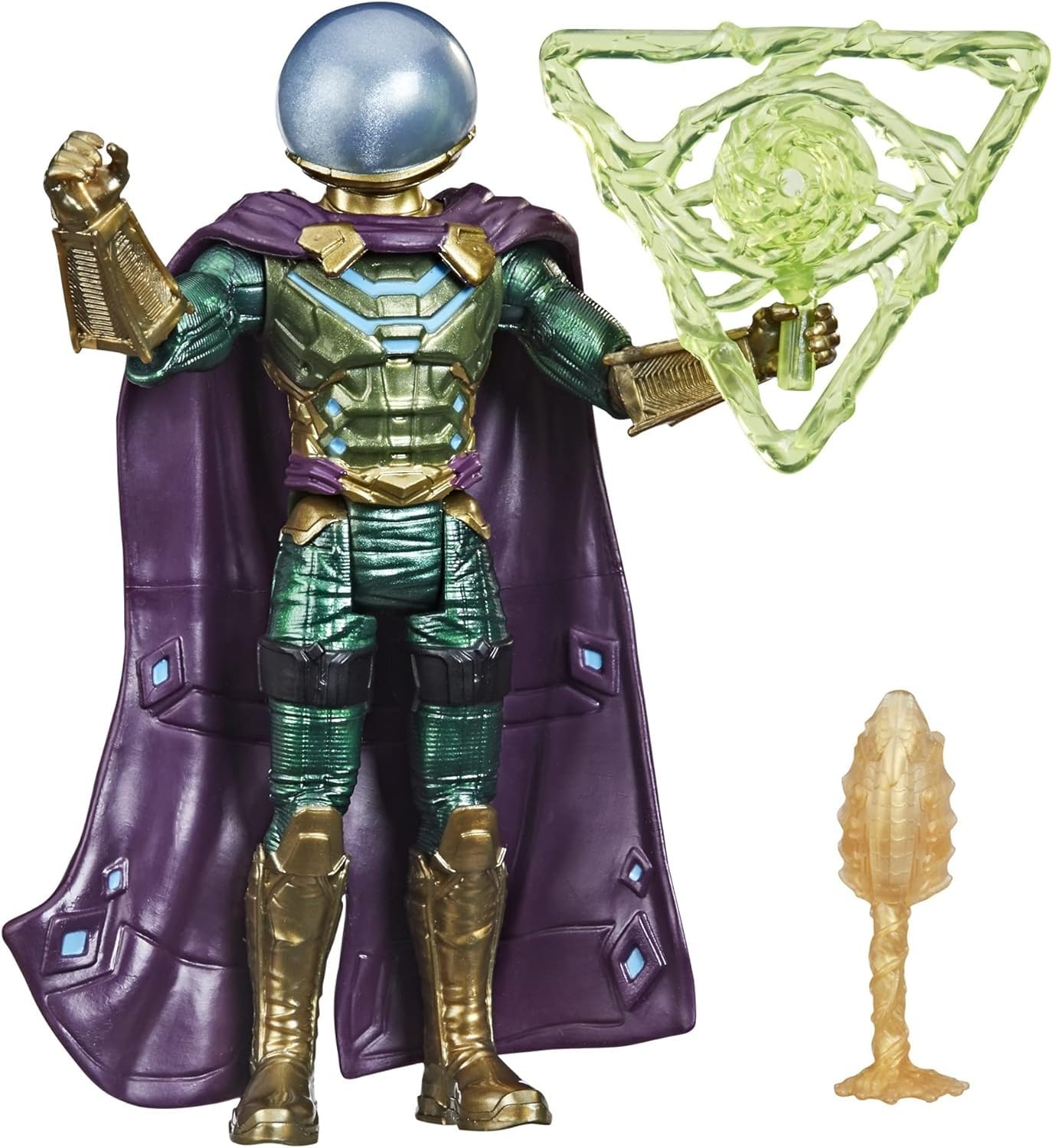 Marvel Spider-Man Mystery Web Gear Mysterio Action Figure with 1 Mystery Web Gear Armor Accessory and 1 Character Accessory 15cm