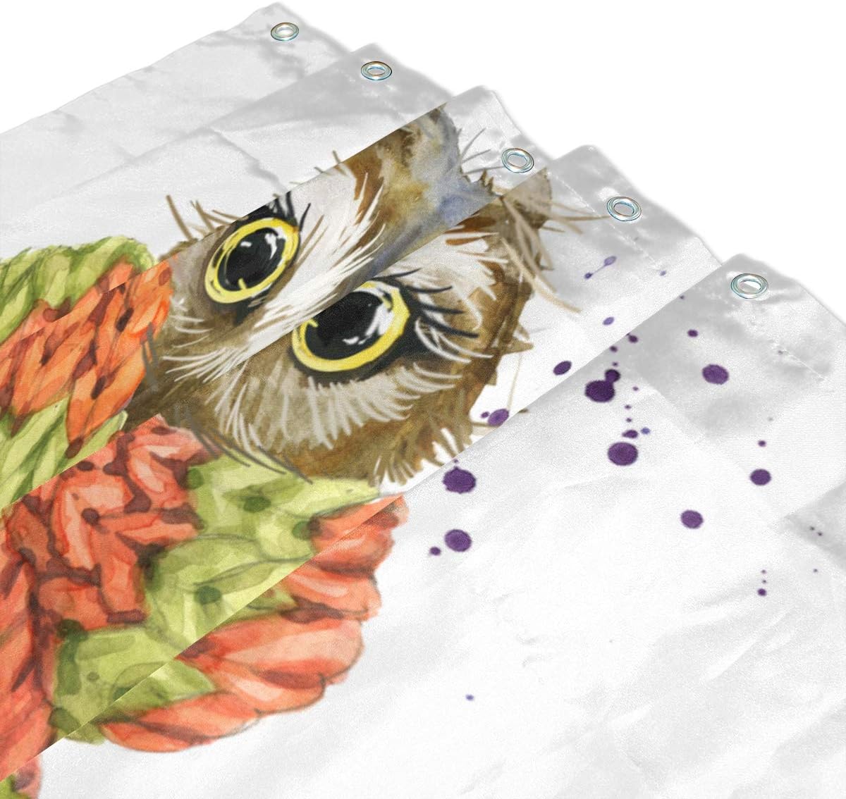 Amazon Nikivivi 防水シャワーカーテン かわいいフクロウ水彩イラストファッションデザイン 浴室 目隠し 間仕切り取付簡単 カーテンリング付属 おしゃれ バスカーテン 180ｘ180cm シャワーカーテン ホーム キッチン オンライン通販