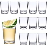 Amazing Abby - Sharon - 2-Ounce Plastic Shot Glasses (Set of 12), Clear Shot Glass Set, Reusable, BPA-Free, Shatter-Proof, Dishwasher-Safe, Perfect for Whiskey, Tequila, Vodka, Espresso, and More
