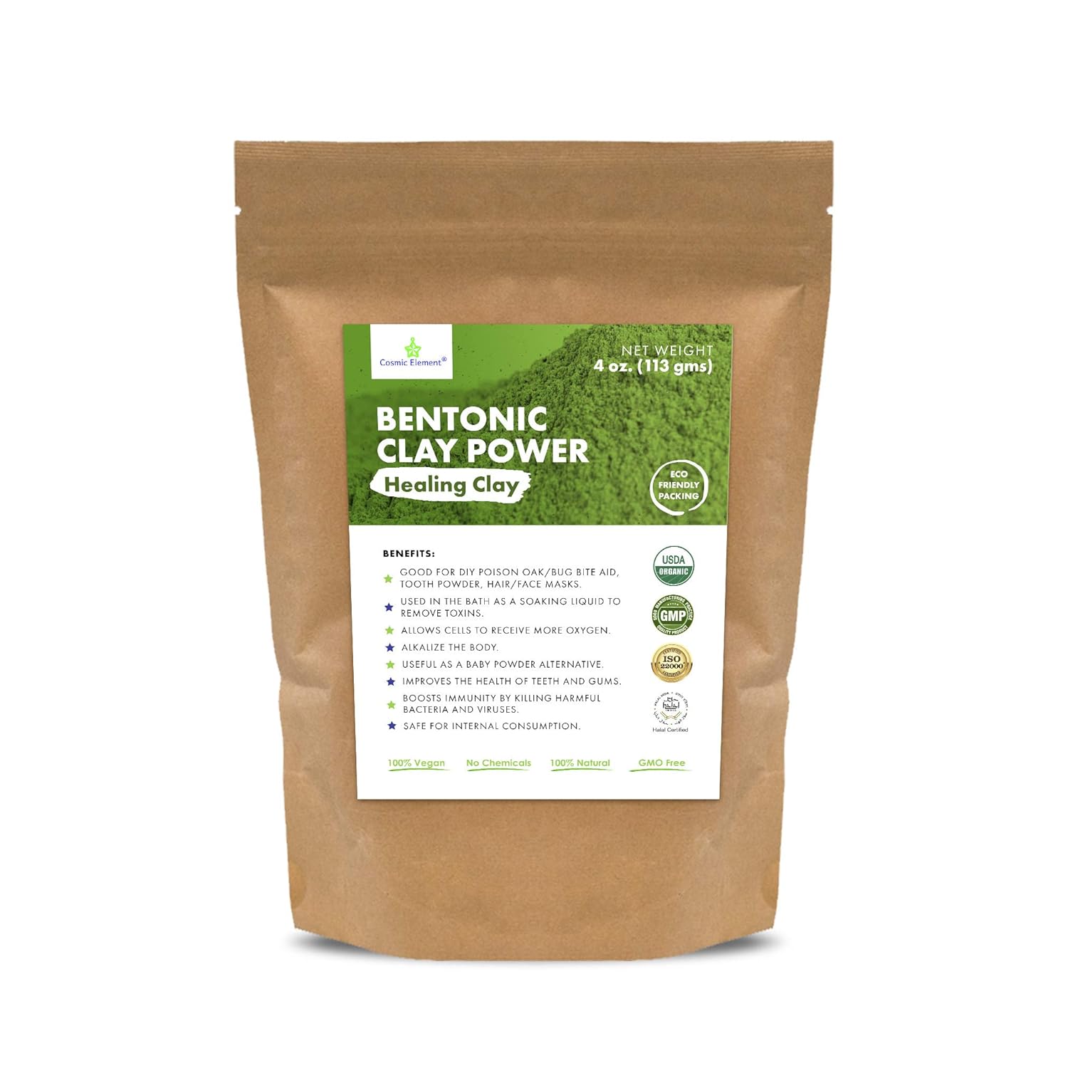 Cosmic Element Bentonite Clay Powder 100 Pure & Unrefined 4 Ounce