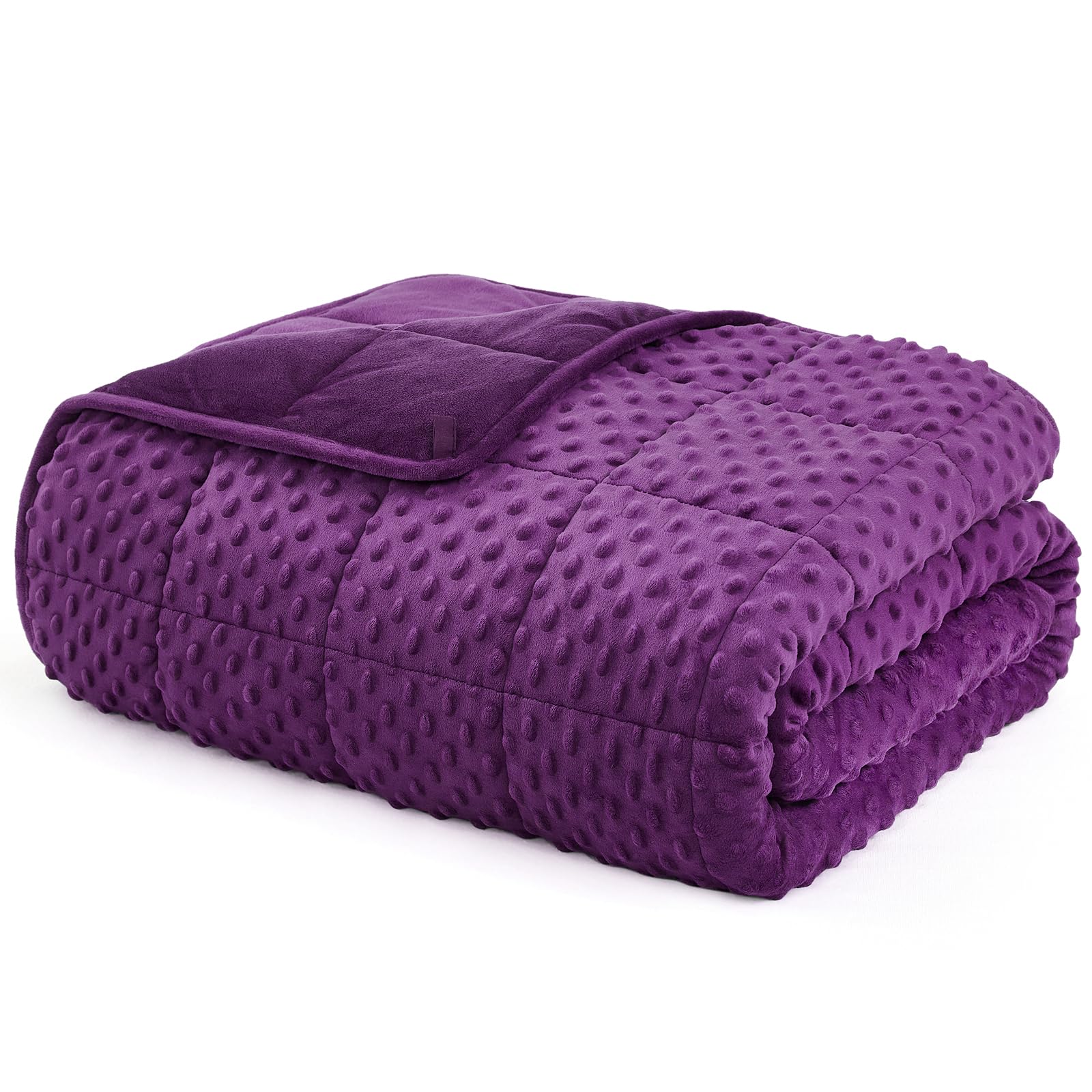 L'AGRATY Weighted Blanket for Adult - 80"x87" 25lbs Minky Dots Heavy Blanket with Glass Beads Soft Breathable for All-Season Summer Fall Winter Thick Comfort for Sleeping Image