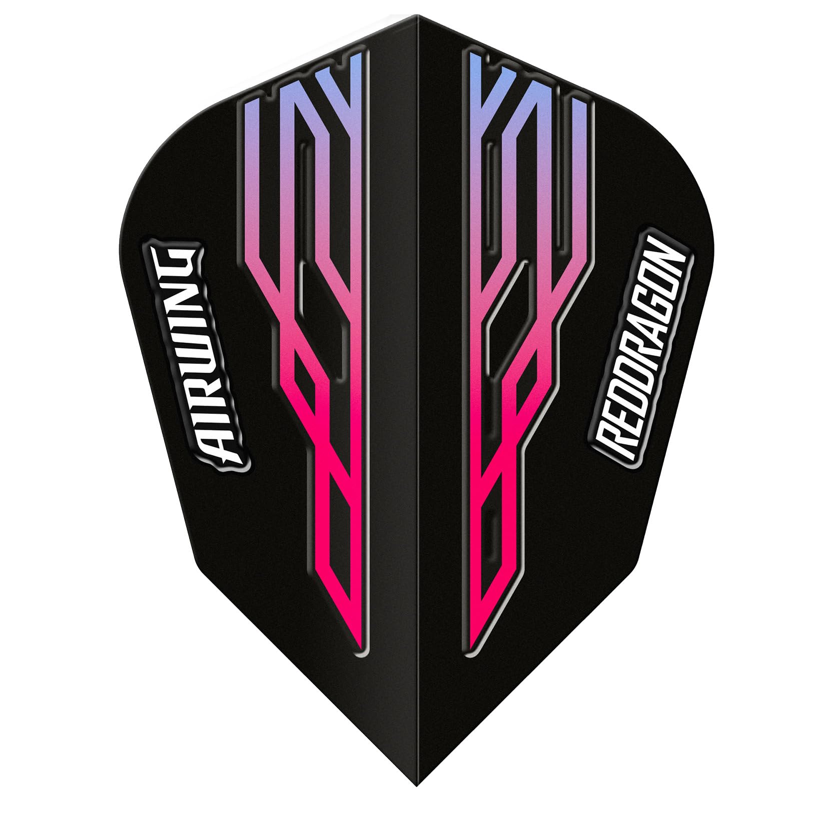 RED DRAGON Airwing Unique Moulded Black, Pink & Blue V-Standard Dart Flights 1 Set Per Pack (3 Dart Flights in total)