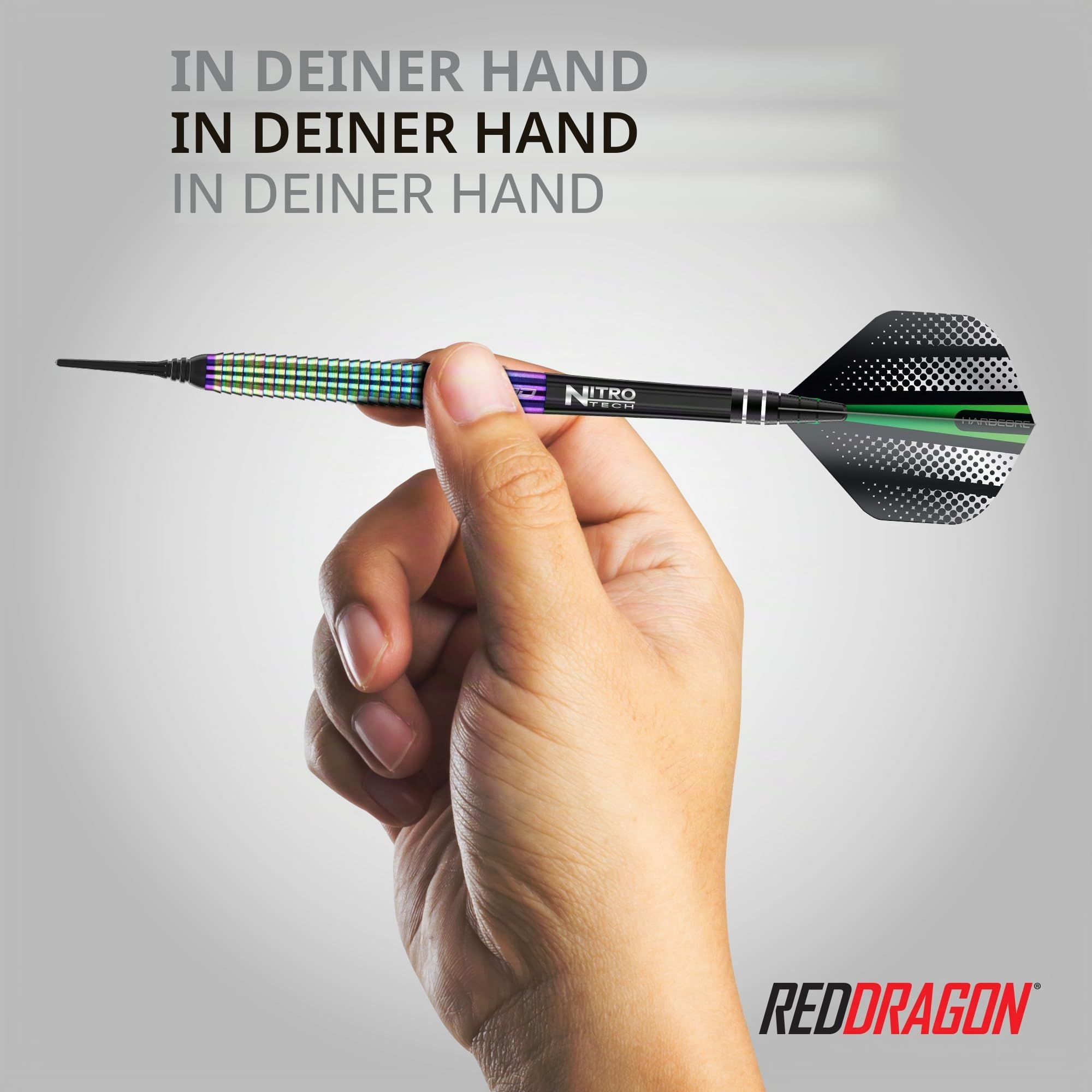 RED Dragon Razor Edge Spectron 18 Gramm Softip Tungsten Darts mit Flights und Stielen 5