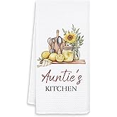 OSLYSOF Auntie's Kitchen Towels, Mother's Day Birthday Gifts for Auntie Aunt Dish Tea Towels for Kitchen Decor, Best Aunt Gifts from Niece Nephew Decorative Hand Towels, 16x24 Inch