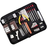 Haploon Guitar Repairing Maintenance Tool 45 Pcs Setup Repair Tools Set | Luthier Tech Kits with Carry Bag, Repair Tools, String Instrument Gauges Wrench Polish Set for Ukulele Bass Mandolin Banjo