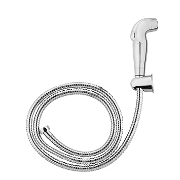 Hindware Health Faucets Health Faucet ABS with Double Lock 1.2m Stainless Steel Flexible Hose and Wall Hook (Chrome)