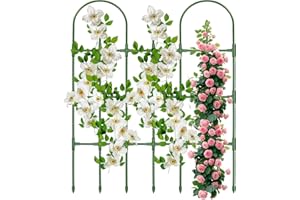 MQHUAYU Trellis for Climbing Plants Outdoor,47.2" H Garden Trellis,Rustproof Garden Arch Trellis Cucumber Tomato Support Structure for Raised Bed(Green)