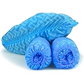 G & F Products Disposable Shoe Covers, Slip-Resistant Booties, Heavy-Duty, Waterproof, Elastic Band, Non-Slip Silicone Sole, Reusable, Protects Floors, Blue, 11 Us Men & 13 Us Women, X-L 100 Pieces