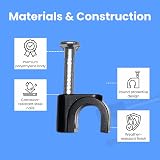 TR Cable Pack of 50 Round Cable Clips 5mm with Nails Black view 7