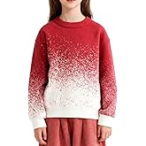MIANZHI Girls Christmas Sweater Pullover Cable Knit Long Sleeve Crewneck Tops Kids Fall Winter Fashion Clothes 5-14 Years