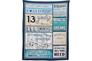 YISUMEI 13 Year Old Boy Birthday Gift, Super Soft and Warm Happy Birthday Blanket, Digital Heartwarming Sentences Creative Design Ideal Gifts for 13th, 50"x60"