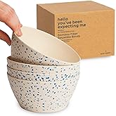 Nook Theory 4 Pack Bamboo Bowls - 22 Oz Reusable Toddler and Kids Bowl, Dishwasher Safe - Not Microwavable Bamboo Dishes (Terrablue)