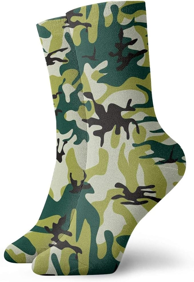 Vivid Camo Ankle Socks For Men Women Funny Crew Socks Athletic