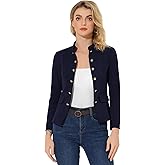 Allegra K Open Front Blazers for Women's Casual Long Sleeves Buttons Office Suit Jacket