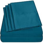 Queen Sheets Teal - 6 Piece 1500 Supreme Collection Fine Brushed Microfiber Deep Pocket Queen Sheet Set Bedding - 2 Extra Pillow Cases, Great Value, Queen, Teal