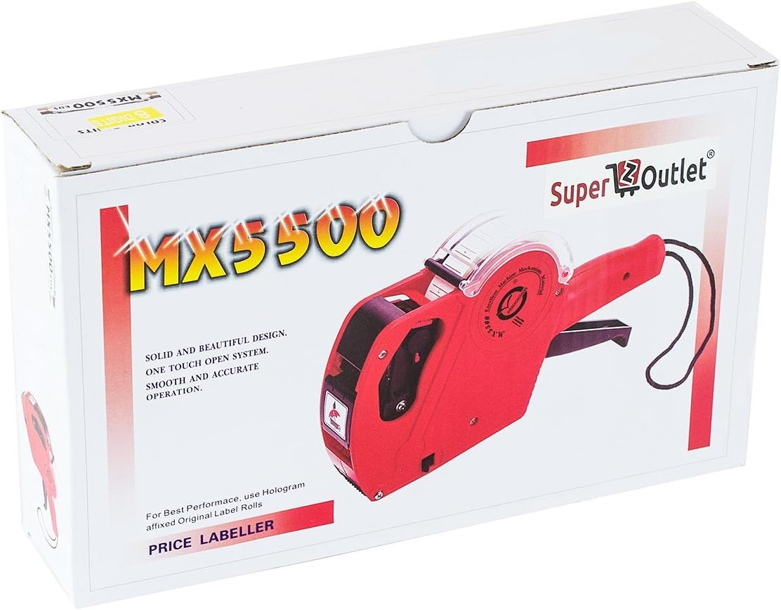 8 Digits Price Numerical Tag Gun Label Maker MX5500 EOS with Sticker Labels & Ink Refill for Office, Retail Shop, Grocery Store, Organization Marking : Office Products