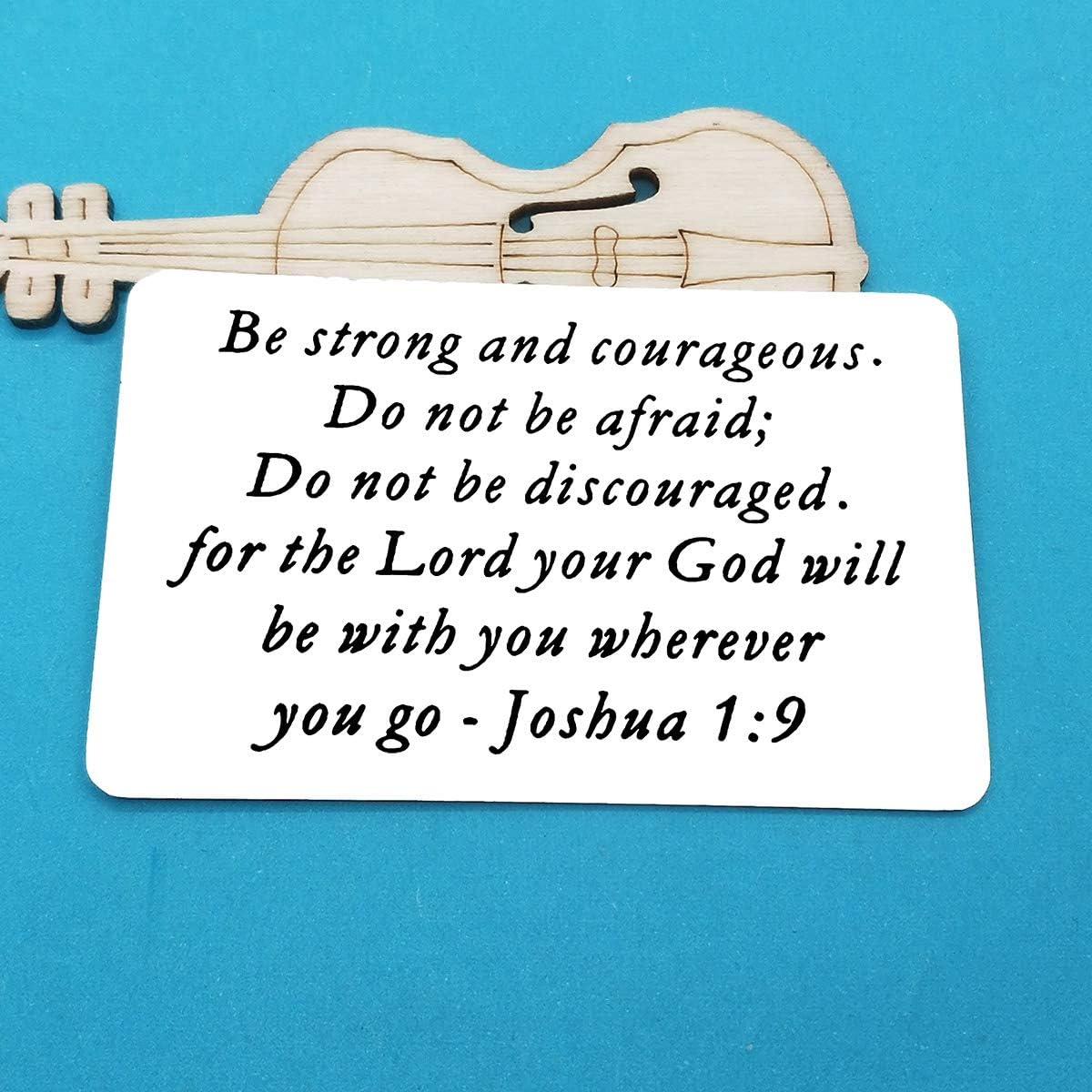 Huwujiu Inspirational Gifts Be Strong and Courageous Do Not Be Afraid Wallet Insert Card Gifts Inspirational Religious Gifts Christian Gifts Encouragement Gifts for Women Men - Image 4