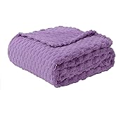 FY FIBER HOUSE Fleece Throw Blanket for Couch 300GMS Super Soft Plush Fuzzy Blankets and Throws for Sofa Bed Office, 40x50 Inches, Lavender