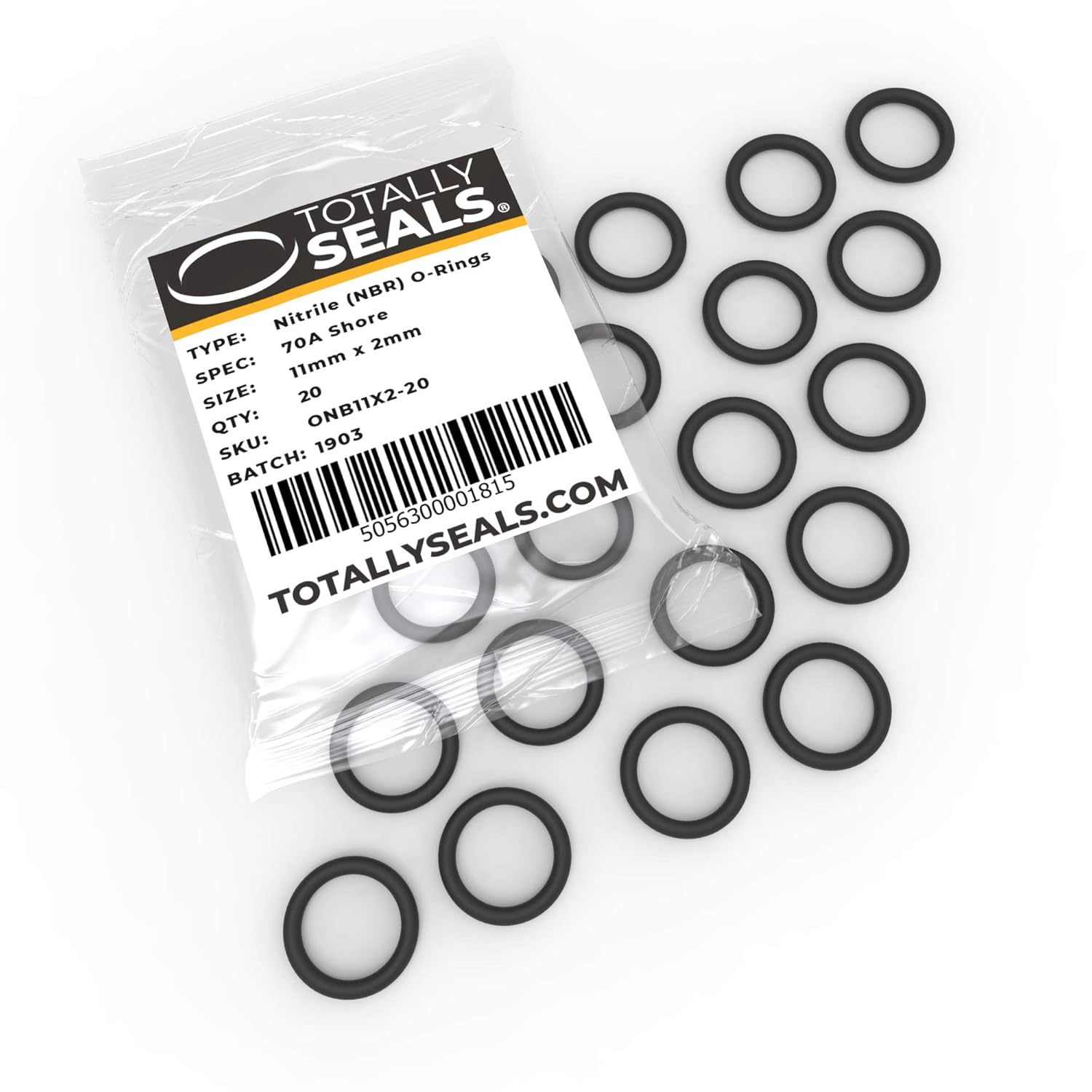32mm x 2mm Nitrile Rubber ORings 70A Shore Hardness 36mm OD Pack of 10