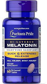 Puritans Pride Bi-Layered Melatonin 5 mg -60 Tablets