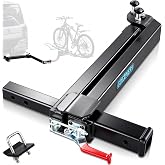 Heavy Duty Swing Away Hitch Adapter, 0-105&deg; for 2 in Receiver, 220 lbs | Driver or Passenger Side, Heavy-Duty Steel Swing Arm Hitch Bike Rack Extension for Car, Truck,SUVs, U-Bolt Lock, Easy Install