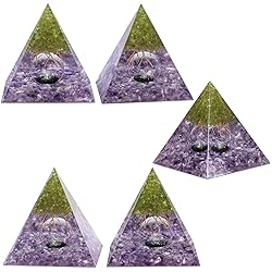 mookaitedecor Peridot Tree of Life Orgone Pyramid
