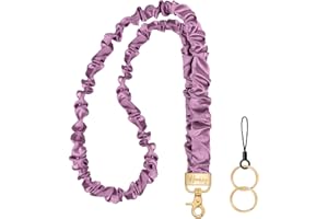 Hovmwey Scrunchie Teacher Lanyards for ID Badges Keys, Long Neck Key Lanyard Straps for Women Card Holder Keychain Wallet