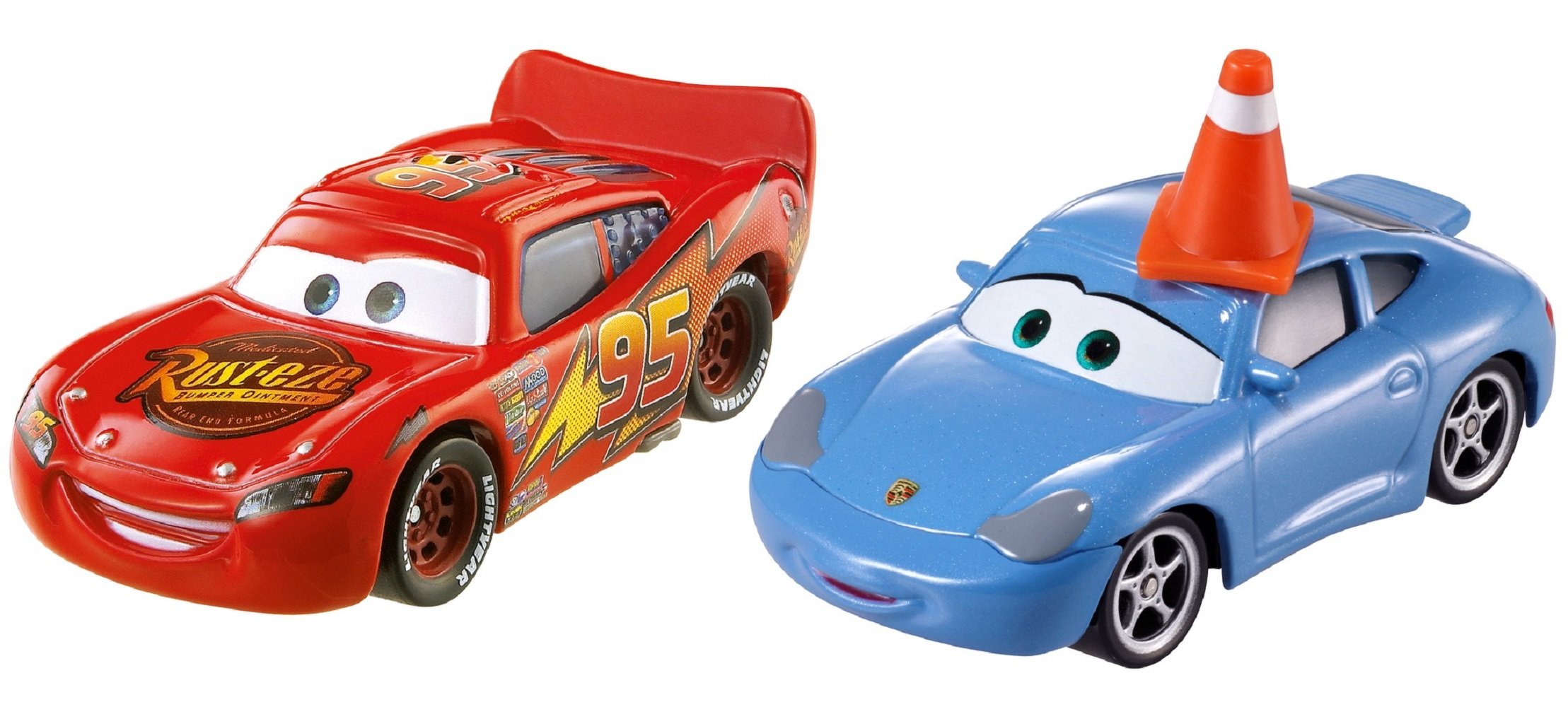 Disney Cars Pixar Sally with Cone & Lightning McQueen Die-Cast Vehicle (2 Pack)