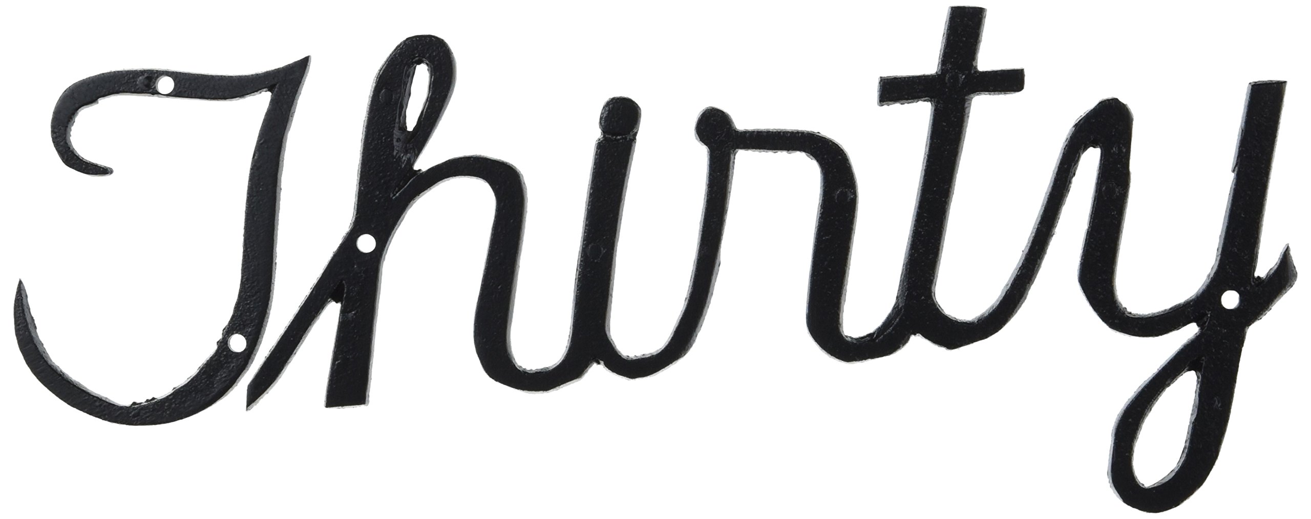 Montague Metal Products Small Script House Number, Thirty,Black