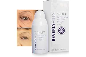 Beverly Hills V-Lift Instant Eye Lift and Eye Tuck Bee Venom Serum for Puffy Eyes, Dark Circles, Wrinkles, and Under Eye Bags Treatment for Women and Men | 30mL (120 Day Supply)