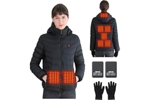 NBtoUS Womens Heated Jacket with 2PCS 10000mAh Power Bank,3 Heating Level