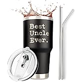JENVIO Uncle Gifts | Large 20oz Steel Travel Tumbler With Sliding Lid for Coffee and All Drinks | Funny Gift for Uncle From Niece, Nephew, Sister (30 Ounce)