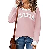 LUYAA Women's Casual Pullover Sweaters Striped Long Sleeve Crewneck Knit Loose Fall&Winter Tops