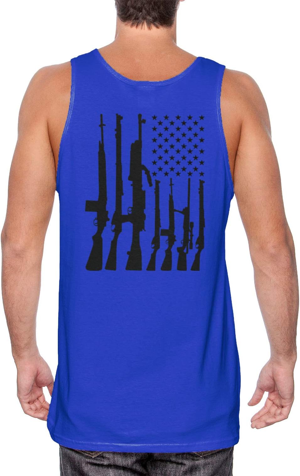 Haase Unlimited Machine Gun American Flag - 2nd Amendment Men's Tank Top