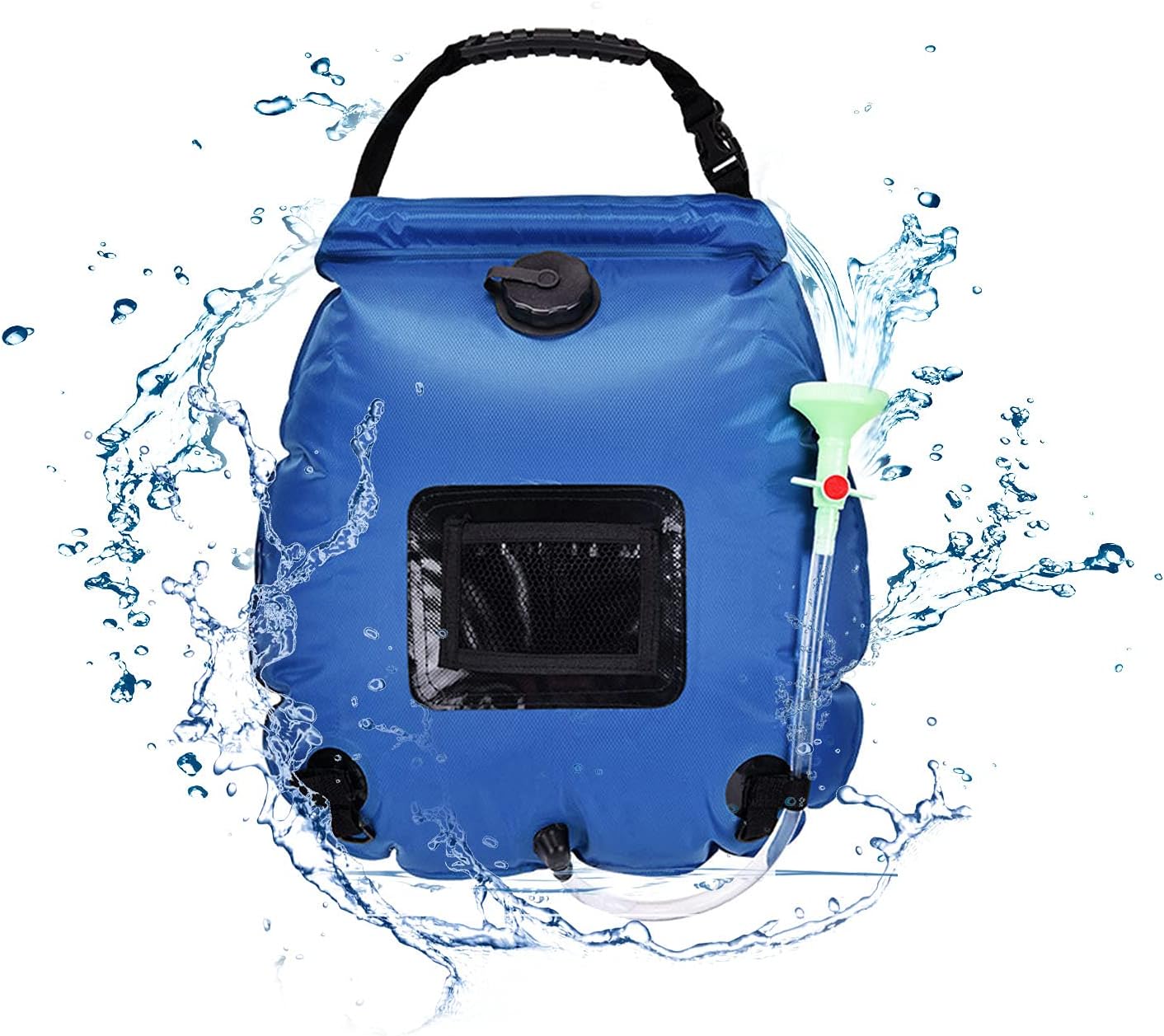 Funien Solar Camping Shower Bag Solar Heated Travel Shower Bag Foldable Lightweight Portable Bag