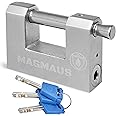 Magmaus® RTL80 Heavy Duty Lock for Shipping Container - [Weatherproof] - Secure Outdoor Lock for Storage Unit, Gate, Shed, Fence, Door - 3 Keys