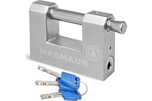 Magmaus® RTL80 Heavy Duty Lock for Shipping Container - [Weatherproof] - Secure Outdoor Lock for Storage Unit, Gate, Shed, Fence, Door - 3 Keys