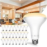 DAYBETTER BR30 Recessed Light Bulbs Equivelent 65W Dimmable Warm White 2700K, 24Pack BR30 Indoor Flood Light Bulbs 9W 120V, E26 Base for Kitchen Bathroom