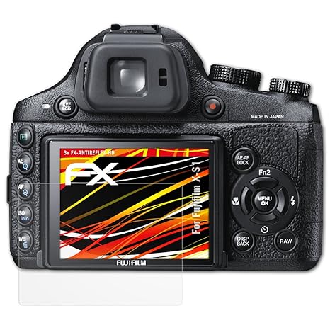 atFoliX Schutzfolie kompatibel mit Fujifilm X-S1 Displayschutzfolie, HD-Entspiegelung FX Folie (3X)