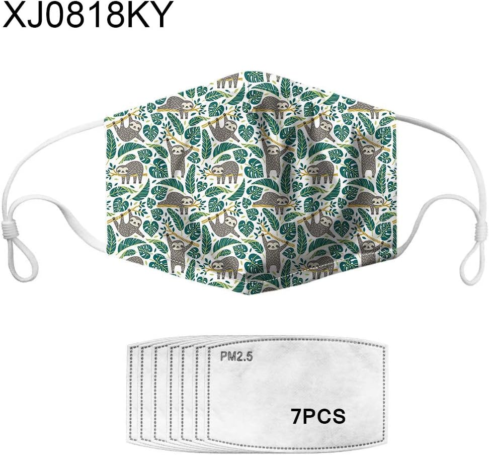 comeslele Cartoon Panda Pattern Breathable Reusable Anti Haze PM2.5 Filter Pad Mouth Cover for Adults XJ0818KY