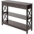 Convenience Concepts Oxford 1 Drawer Console Table with Shelves, Espresso