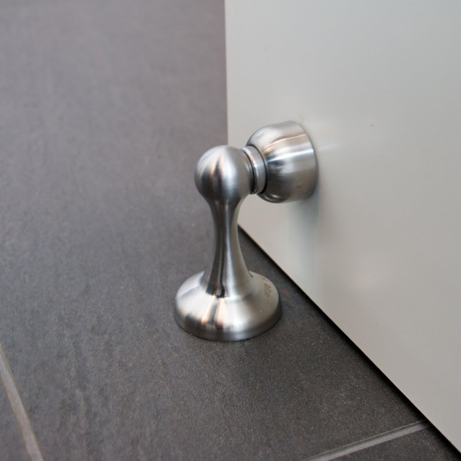 Stoppwerk Magnetic Door Catch, Stainless Steel Door Holder Incl. Fixing Material, Decorative Magnet Door Stop - Image 3
