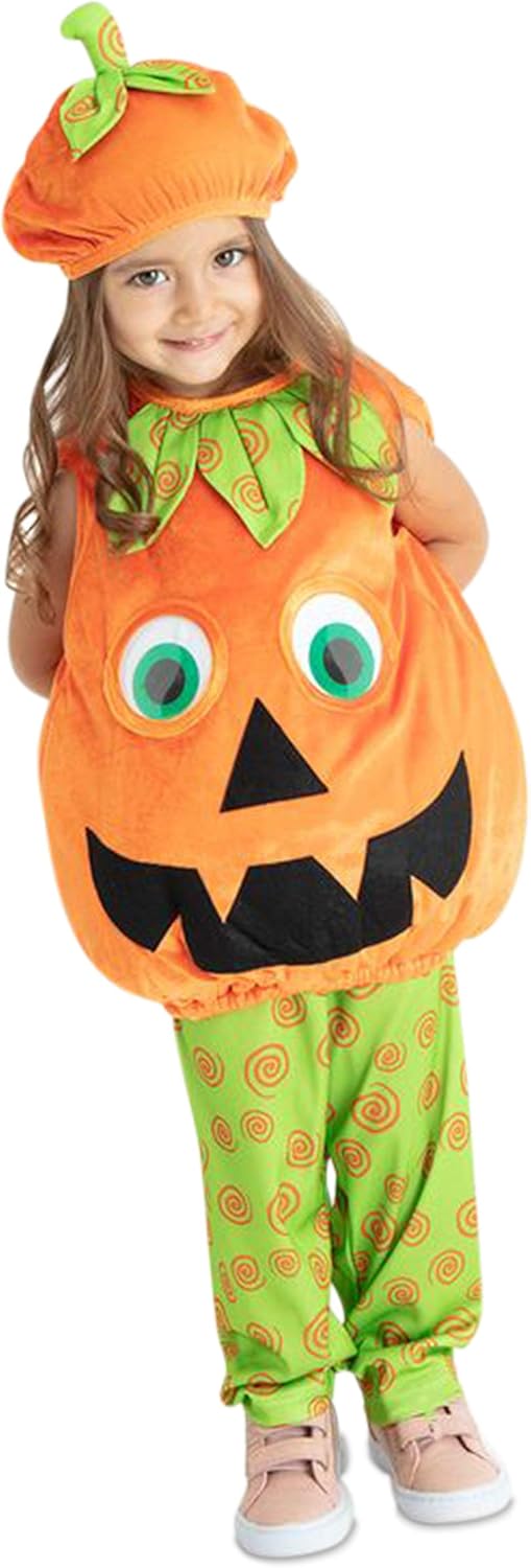 Kids Girls Boys Petrifying Pumpkin Halloween Costume Top Bottoms And Hat Orange And Green 3 4 Years Orange Amazon Co Uk Clothing