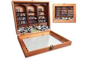 WAIZHIUA Anxiety Bookshelf 300pcs Mini Books Mini Bookshelf Ornament Miniature Decor Shake Away Your Anxiety Miniature Library for Book Lovers Home Room Office Decor (BROWN)