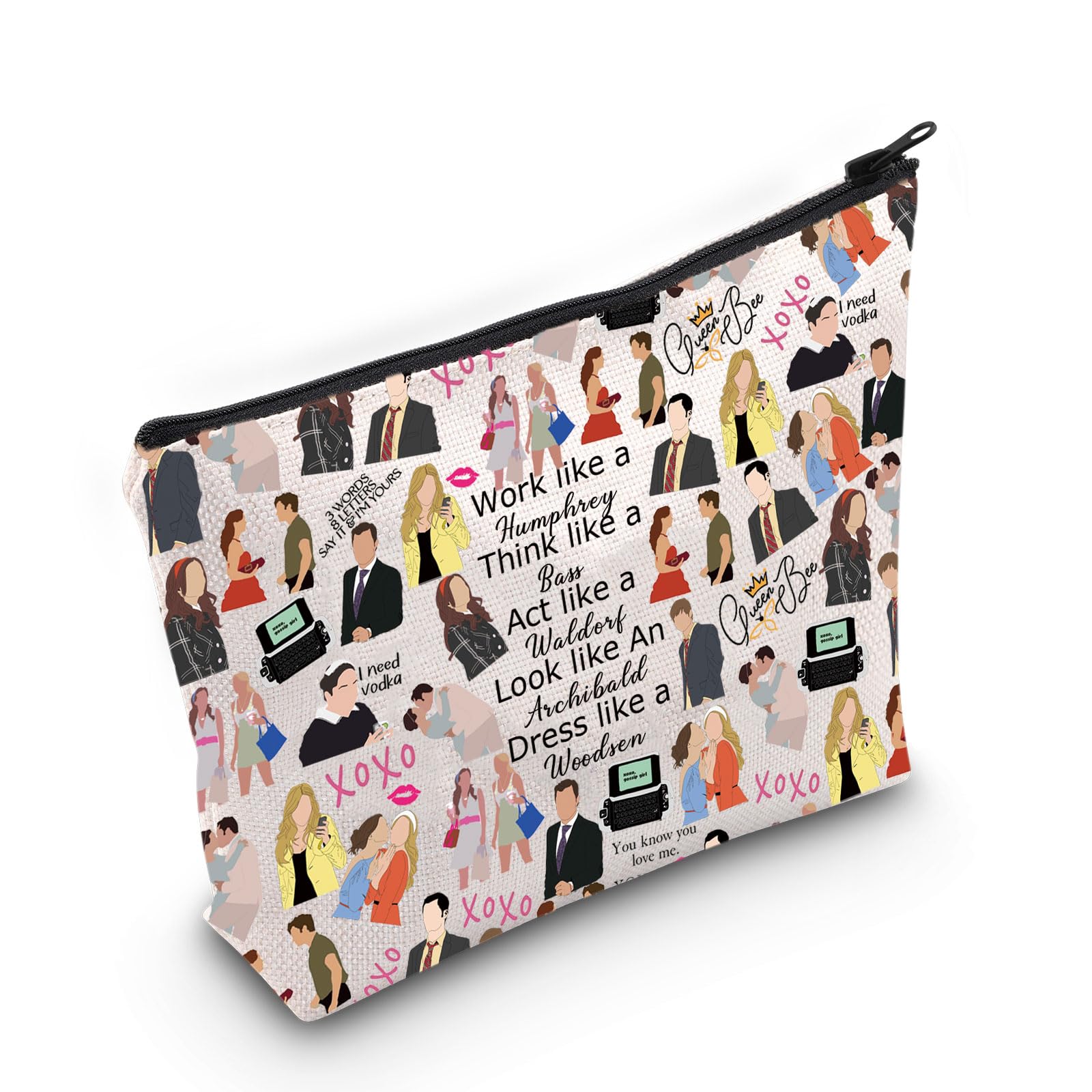MYSOMY Gossip TV Show Inspired Gift Gossip Characters Cosmetic Bag Serena Blair Fans Gift Upper East Side Funny Girl TV Show Fans Gift (Gossip Bag)