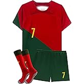 RONBTILLO Soccer Jersey Kids Uniform Set for Youth Boys Girls Training Kit Ages 3-13