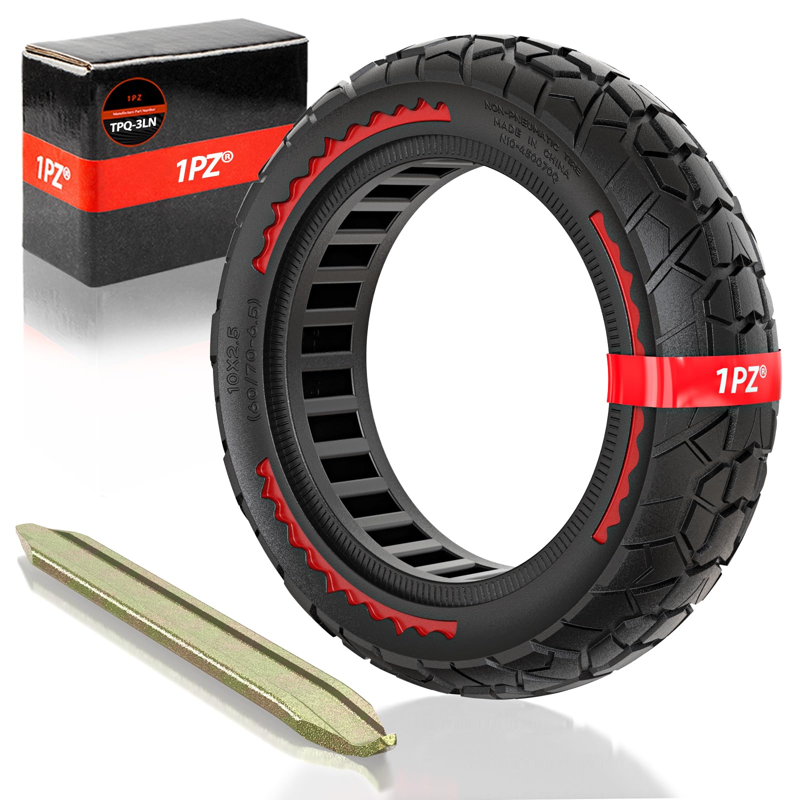 1PZ TPQ-3LN 10x2.50 Solid Tyre 10 inch Electric Scooter Honeycomb Solid Tyre Replacement for Segway Ninebot Max G30LP G30D G30E Electric Kick Scooter