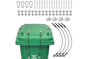 4-Piece Trash can lid Lock with Accessories, Made of 304 Stainless Steel, Heavy-Duty Load Resistant Trash can and Universal l
