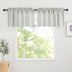 RYB HOME Window Topper Curtains - Linen Sheer