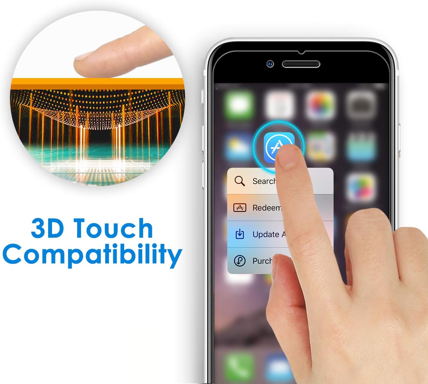 JETech 3-Pack Screen Protector for iPhone SE 2020, iPhone 8, iPhone 7, iPhone 6s, and iPhone 6, Tempered Glass Film, 4.7-Inch